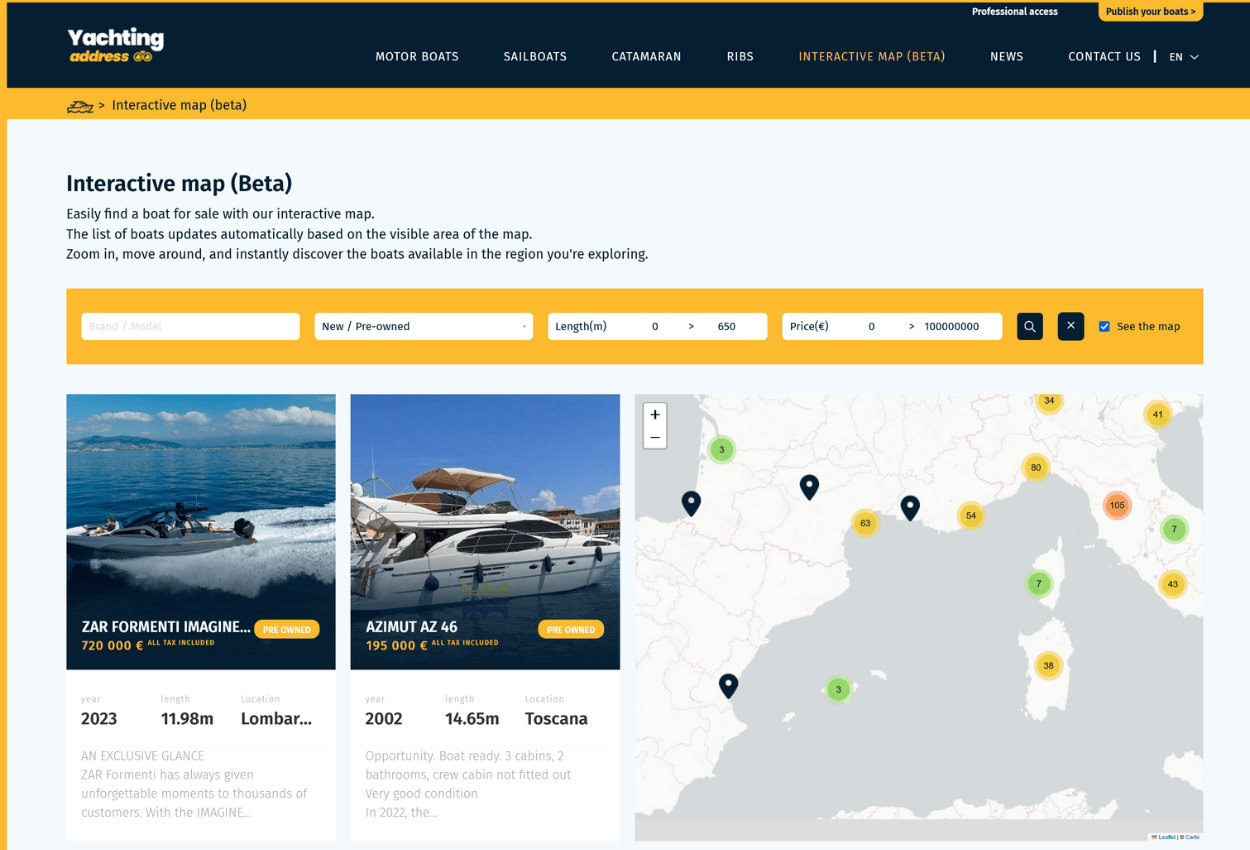 : Comment utiliser la carte interactive Yachting Address